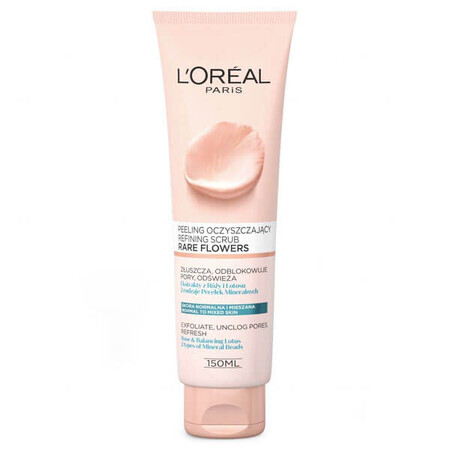 L'Oreal Rare Flowers, Reinigungspeeling für das Gesicht mit Rosen- und Lotusextrakten, 150 ml