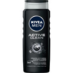 Nivea Men, 3 in 1 shower gel for face, body and hair, Active Clean, 500 ml