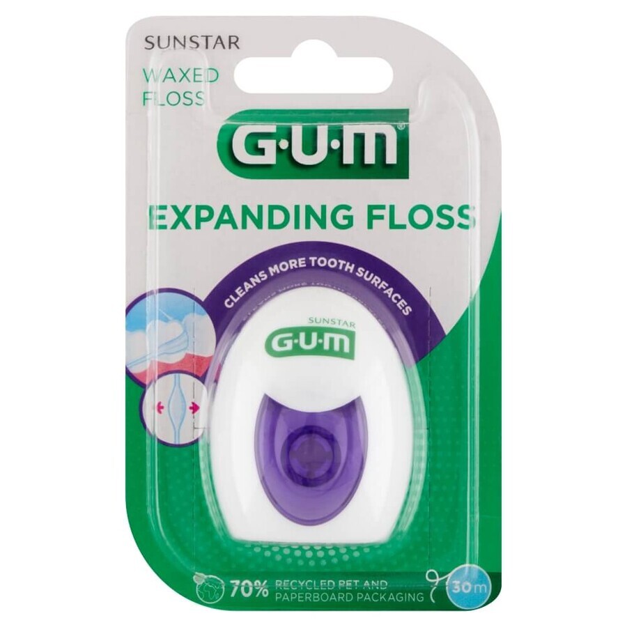 Sunstar Gum Expanding Floss, gewachst, quellende Zahnseide, 30 m