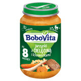 BoboVita Cena, verduras con ternera y fideos, después de 8 meses, 190 g