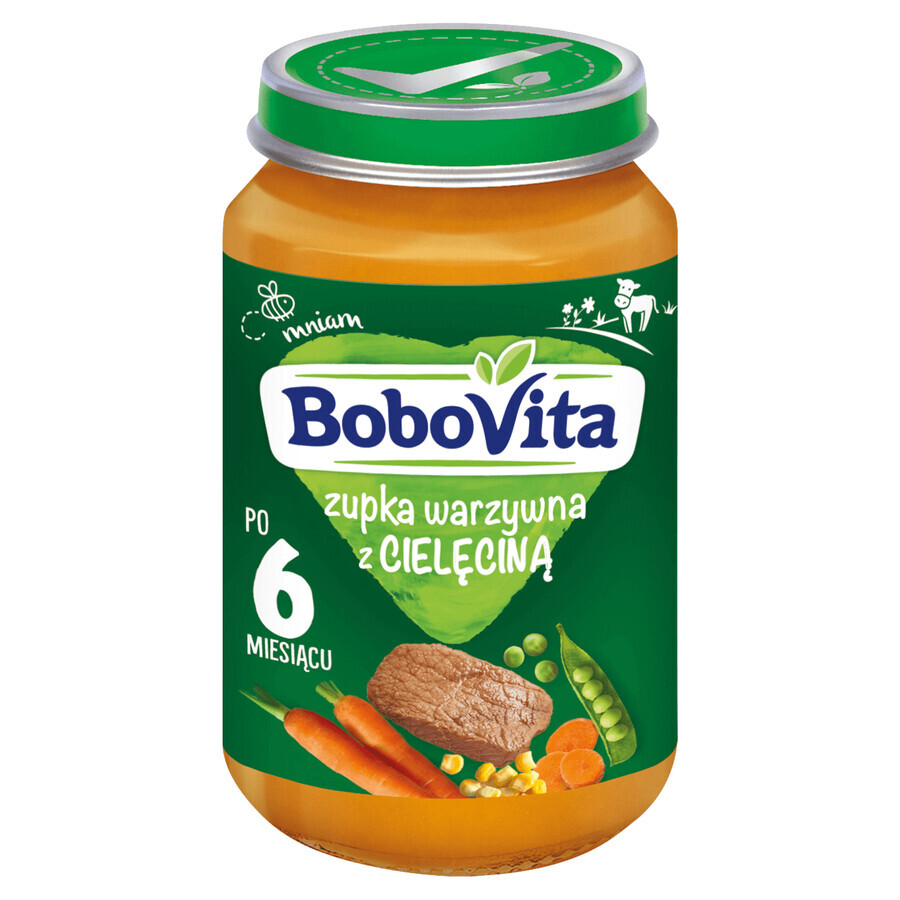 BoboVita Sopa de verduras con ternera, después de 6 meses, 190 g