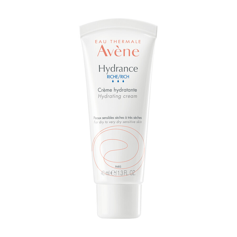 Avene Hydrance Rich, cremă hidratantă bogată, piele sensibilă, uscată și foarte uscată, 40 ml