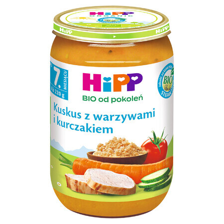 HiPP Bio-Gericht, Couscous mit Gemüse und Huhn, nach 7 Monaten, 220 g