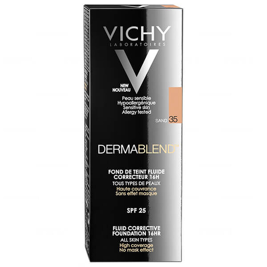 Vichy Dermablend, lang anhaltende Korrekturflüssigkeit, 35 Sand, 30 ml