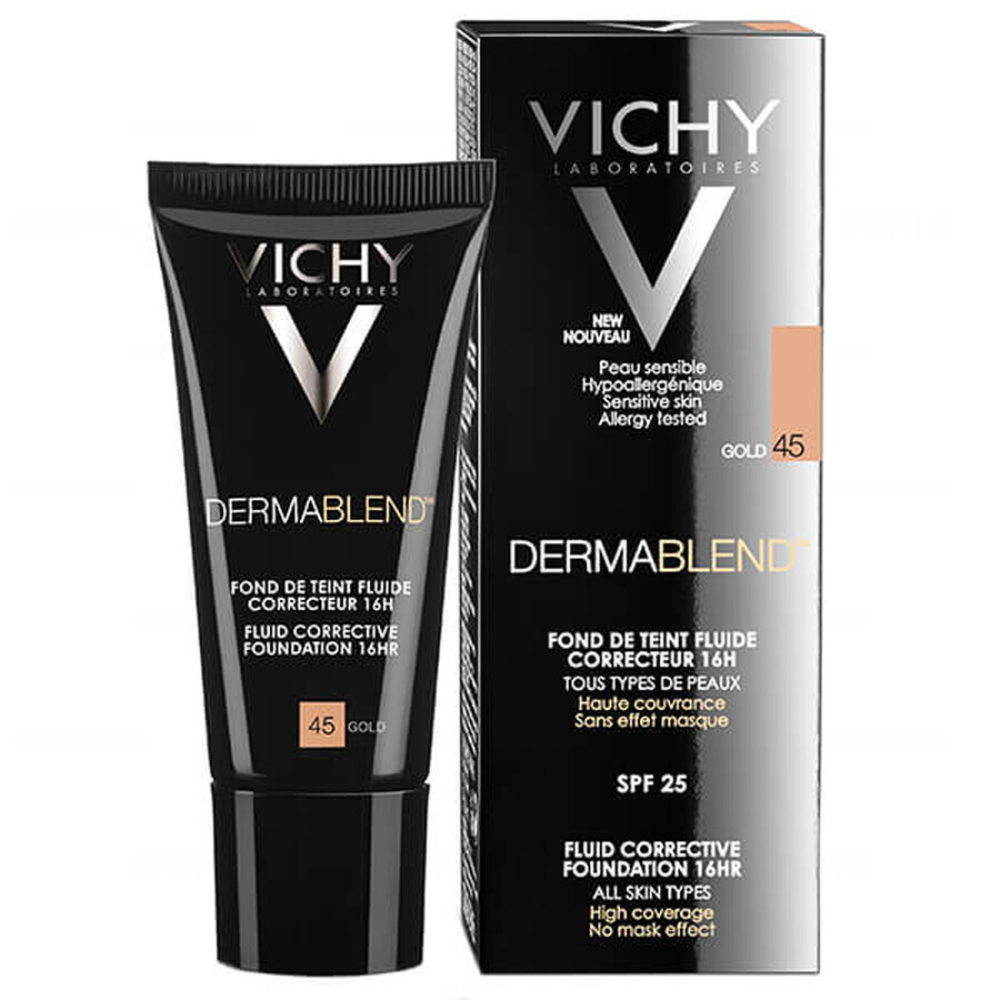 Vichy Dermablend, korrigierende Flüssigkeit, 45 Gold, 30 ml