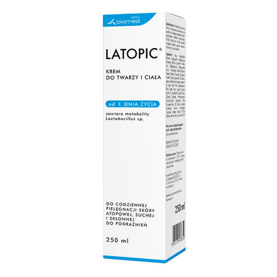 Latopic, Gesichts- und Körpercreme ab Tag 1, 250 ml