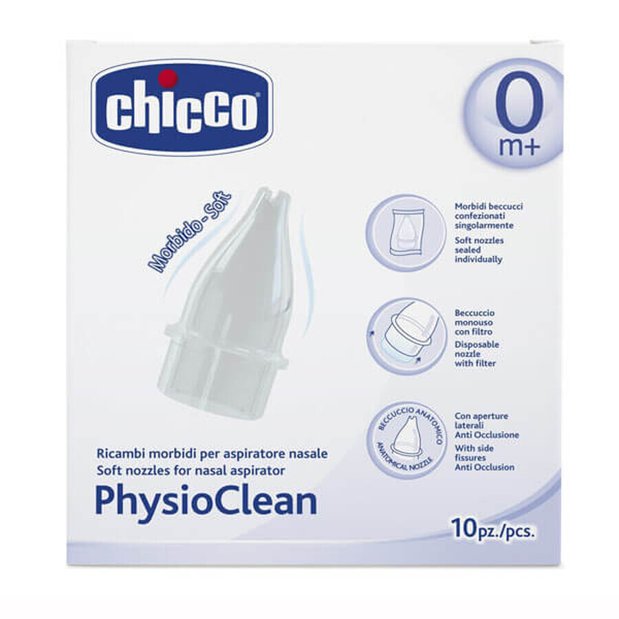 Chicco, PhysioClean, vervangingsdopjes voor neusafzuiging, 10 stuks