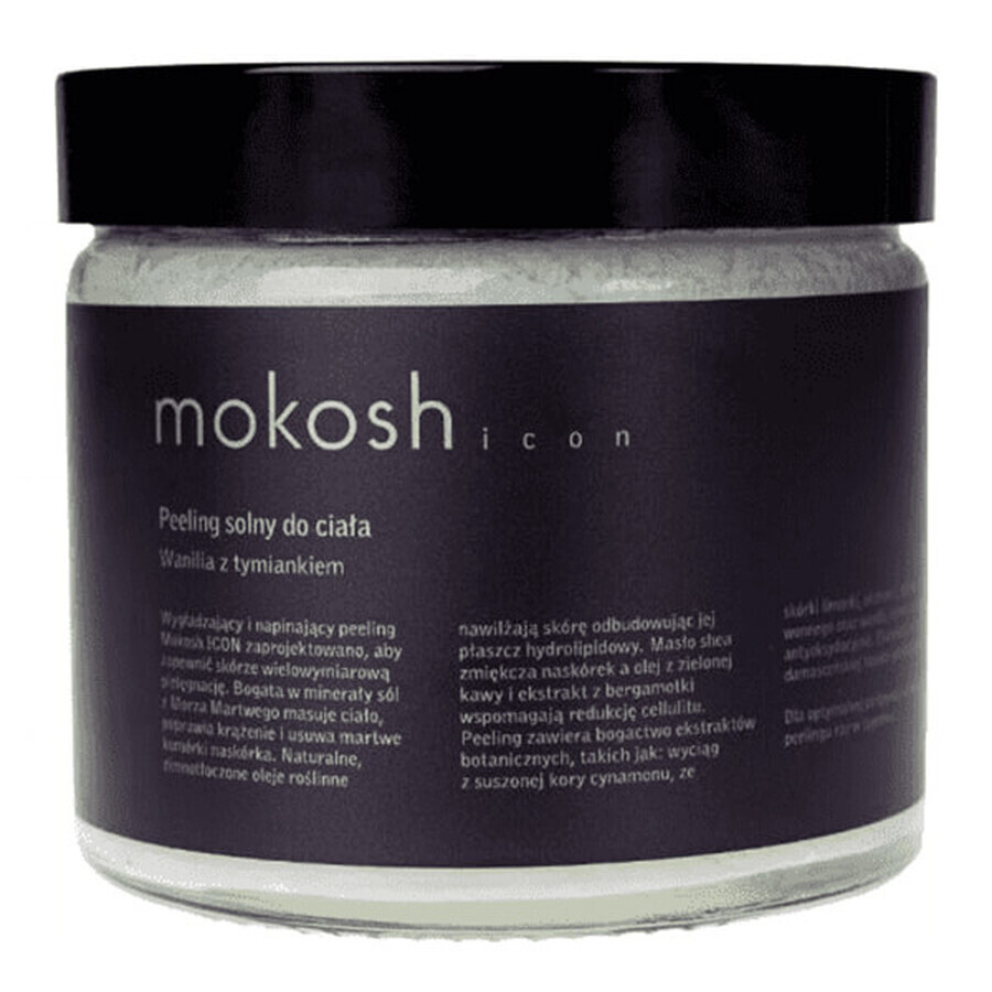 Mokosh Icon, exfoliante corporal con sal, vainilla y tomillo, 300 g