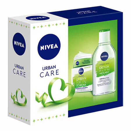 Nivea Urban Skin, Protezione, crema giorno, 50 ml + Urban Skin, Detox, lozione micellare 3in1, 400 ml