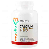 MyVita, Calcium + Vitamin D3 FORTE, Calcium (Calciumcitrat), 250 Tabletten