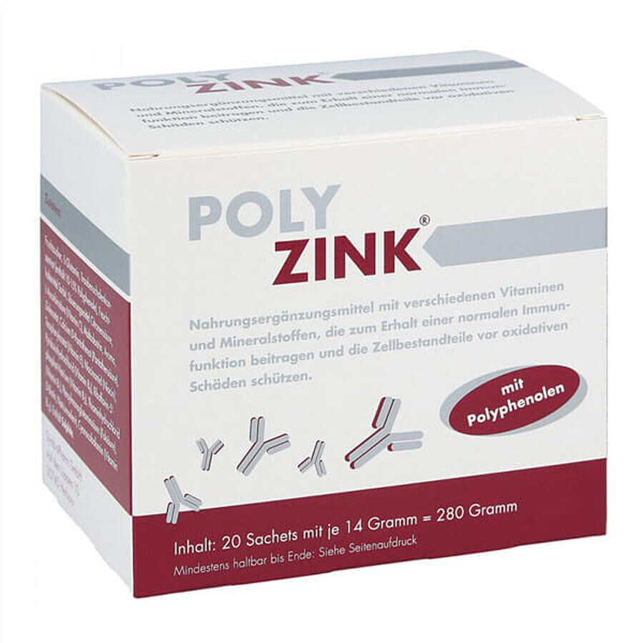 PolyZink, vitamines et minéraux, 14 g x 20 sachets