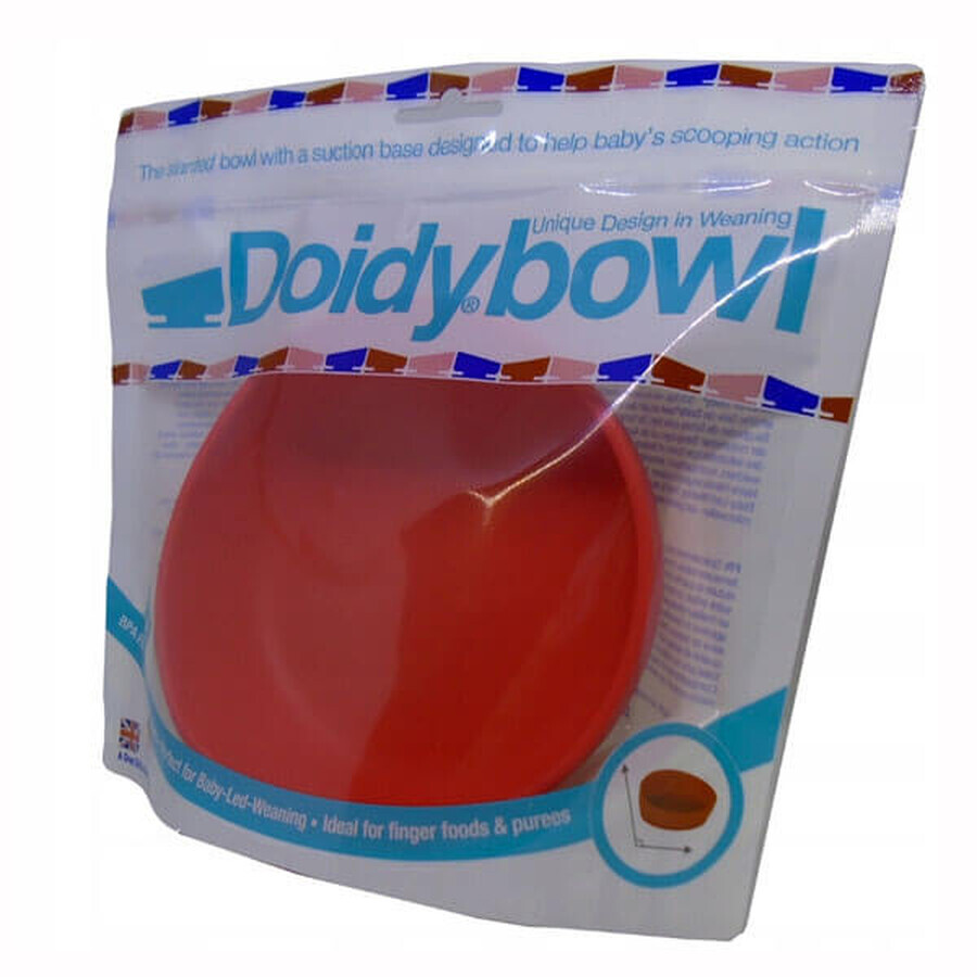 Doidy Bowl, bol cu ventuză, silicon, roșu, 1 buc