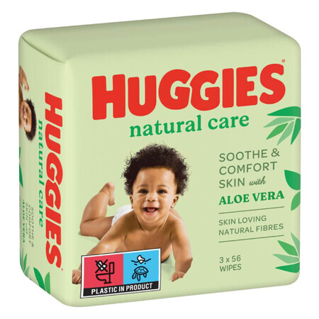 Huggies Natural Care, Feuchttücher, 3 x 56 Stück