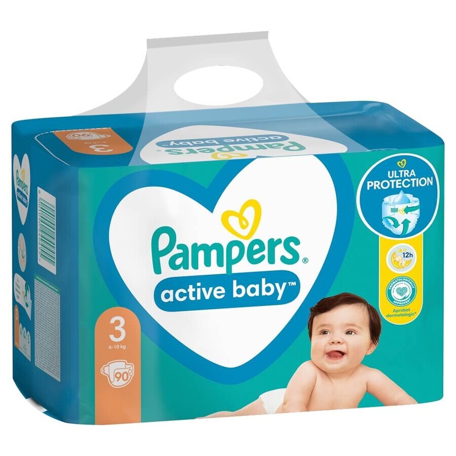 Pampers Active Baby, Windeln, Größe 3, 6-10 kg, 90 Stück