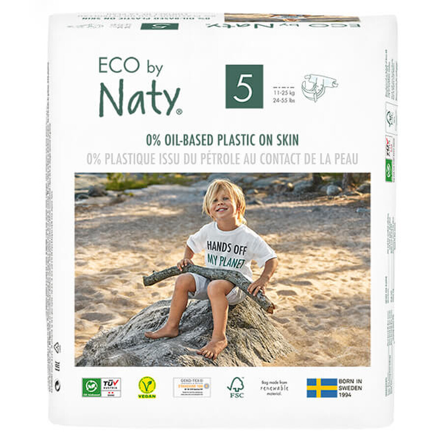 Eco By Naty, umweltfreundliche Wegwerfwindeln, Größe 5, 11-25 kg, 40 Stück