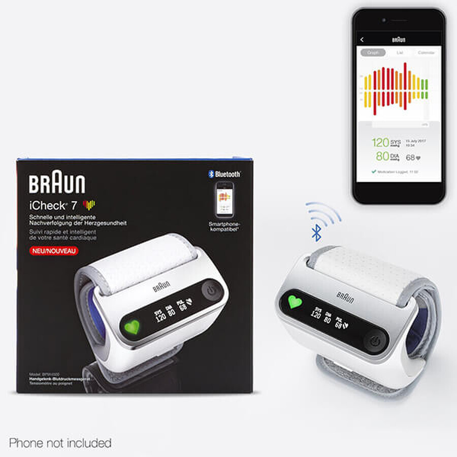 Braun iCheck 7 BPW4500, tensiometru electronic pentru încheietura mâinii