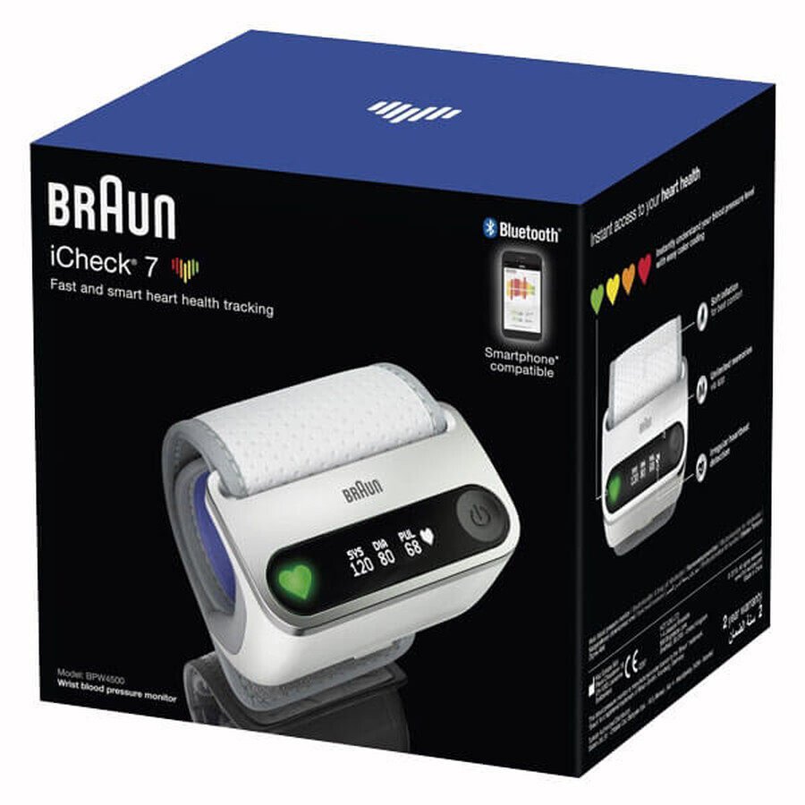 Braun iCheck 7 BPW4500, tensiometru electronic pentru încheietura mâinii