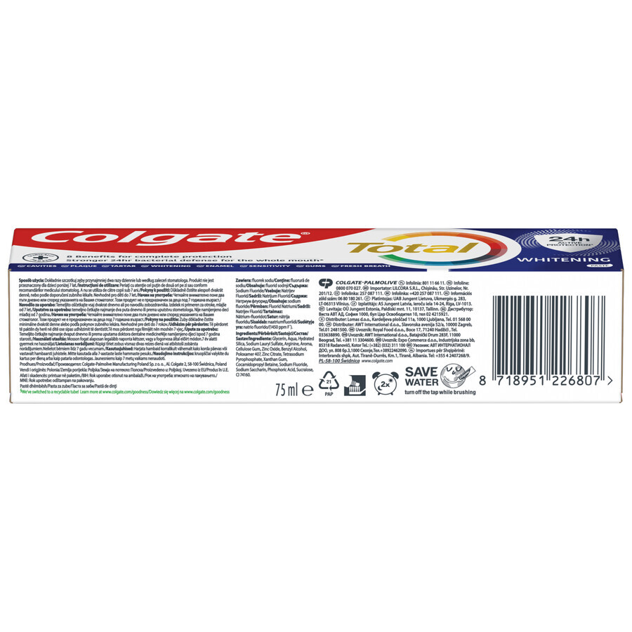 Colgate Total Whitening, Zahnpasta, aufhellend, 75 ml