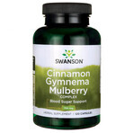 Swanson Cinnamon Gymnema Mulberry Complex, cannella, gymnema e gelso, 120 capsule