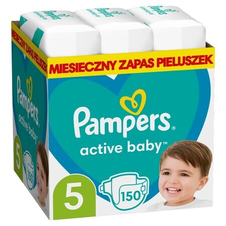 Pampers Active Baby, Windeln, Größe 5, 11-16 kg, 150 Stück