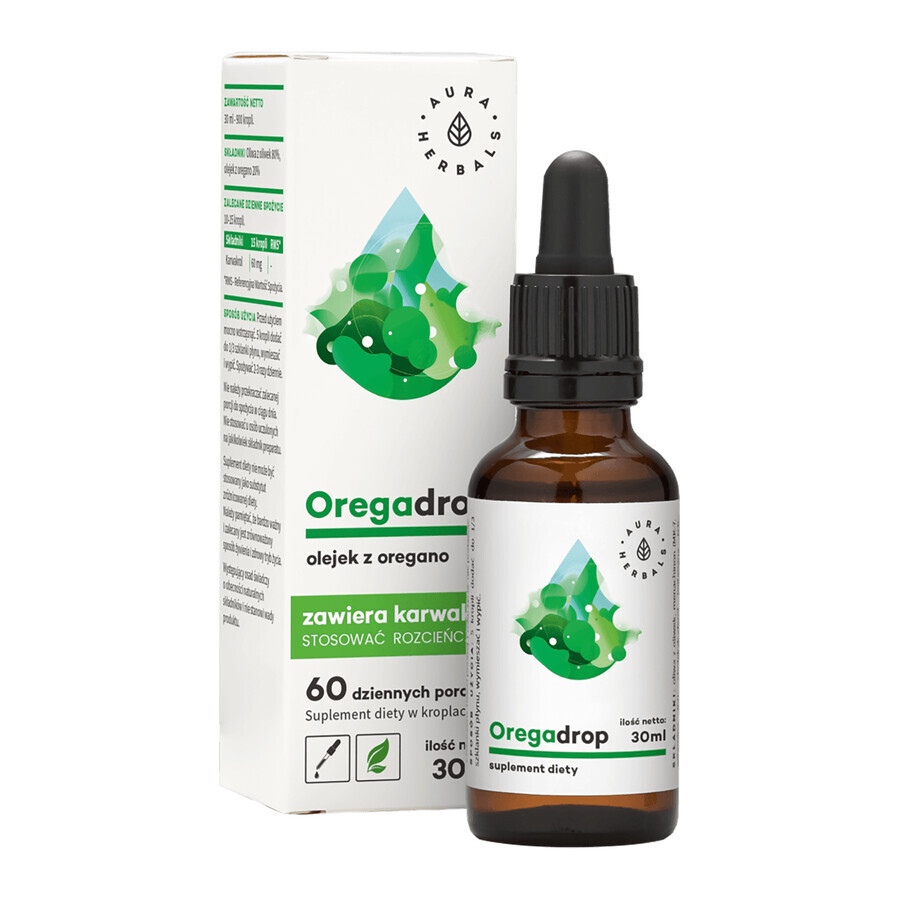 Aura Herbals Oregadrop, Oreganoöl, Tropfen, 30 ml