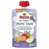 Holle, fruit mousse in tube, Tropic Tiger, apple with mango and passion fruit, after 8 months, 100 g