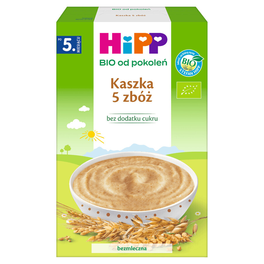 HiPP Porridge 5 Getreideflocken Bio, milchfrei, ohne Zuckerzusatz, nach 5 Monaten, 200 g