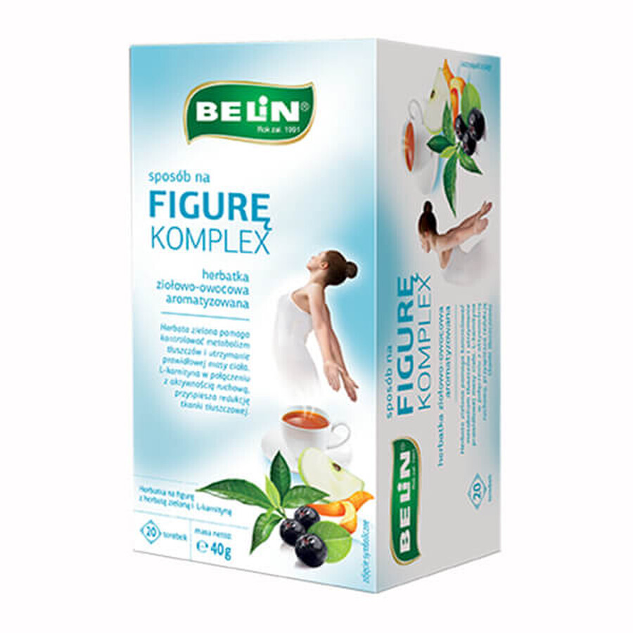 Belin Sposób na figura komplex, Kräuter- und Früchtetee, aromatisiert, 2 g x 20 Portionsbeutel für die Figur, BELIN, 20 Portionsbeutel