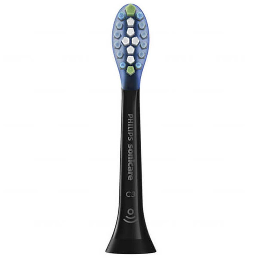 Philips, Ersatzaufsätze für Sonicare C3 Premium Plaque Defence Schallzahnbürste, HX9044/33, schwarz, 4 Stück