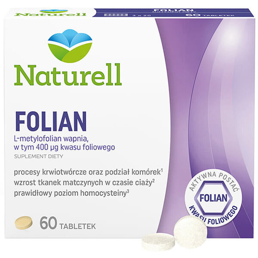 Folian, Folsäure 400 µg, 60 Tabletten, Naturell 