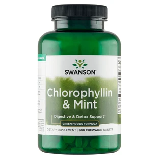 Swanson Chlorophyllin &amp; Mint, Peppermint Chlorophyll, 500 Chewable Tablets