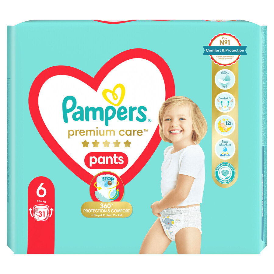 Pampers Premium Care Pants, Windeln, Größe 6, 15+ kg, 31 Stück