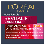 L'Oreal Revitalift Laser X3, Crème de jour anti-âge 40+, SPF 20, 50 ml