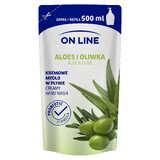 On Line, flüssige Cremeseife, Aloe Vera und Olive, Stock, 500 ml