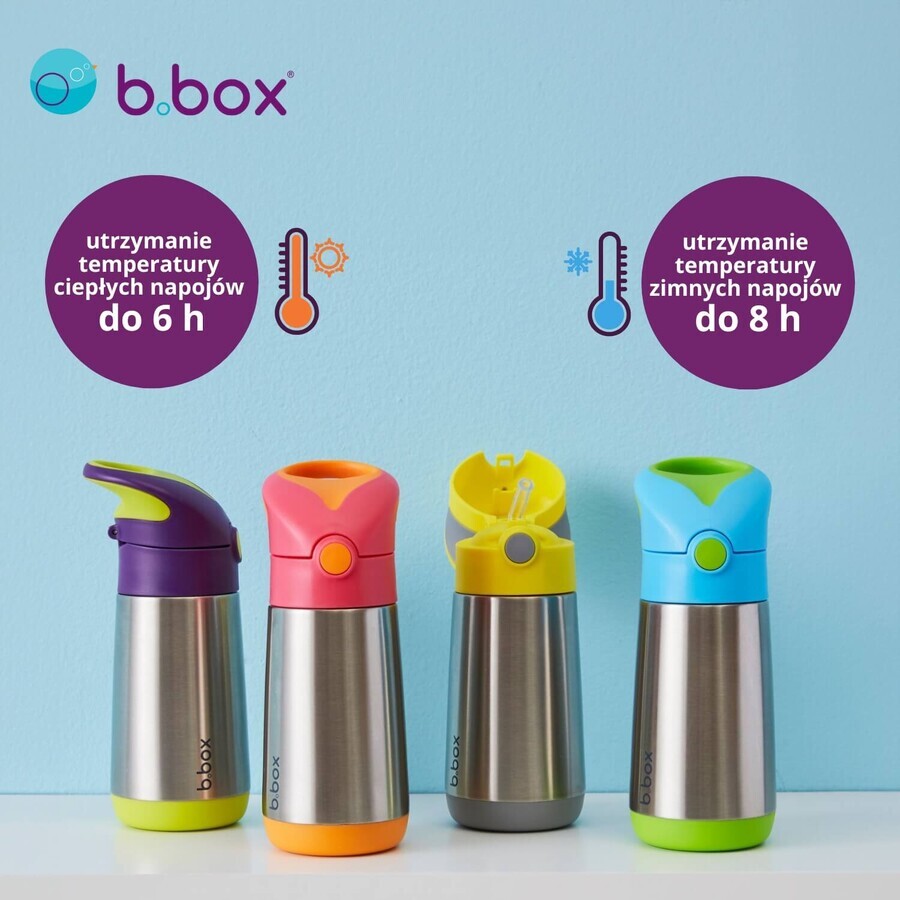 B.Box, biberon termico con cannuccia, biberon per bambini, Ocean Breeze, da 12 mesi, 350 ml