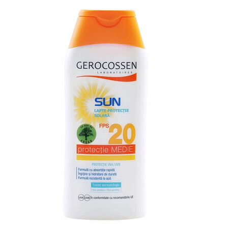 Lapte pentru protectie solara cu SPF 20, 200 ml, Gerocossen