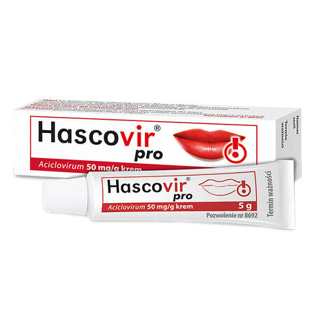 Hascovir Pro 50 mg/g, cream, 5 g