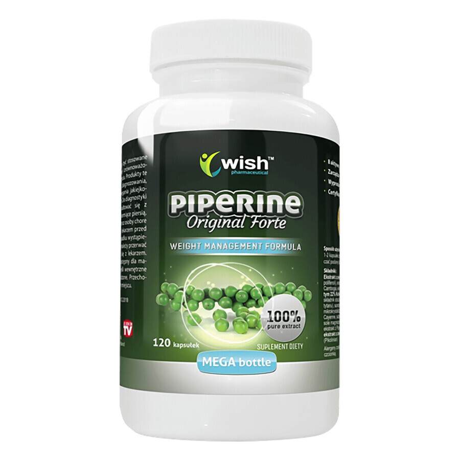 Wish Piperine Original Forte, 120 gélules