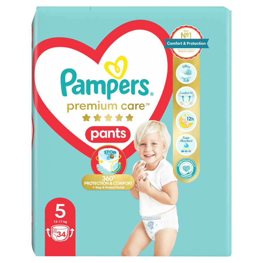 Pampers Premium Care Pants, Windeln, Größe 5, 12-17 kg, 34 Stück