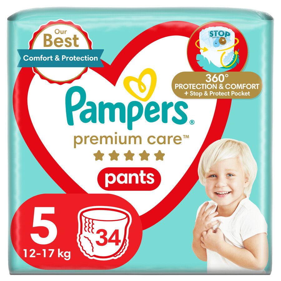 Pampers Premium Care Pants, Windeln, Größe 5, 12-17 kg, 34 Stück