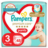 Pampers Premium Care Pants, Wegwerfwindeln, Größe 3, 6-11 kg, 48 Stück