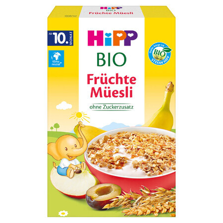 HiPP Musli Bio, banane, pomme et prune, sans sucre ajouté, à partir de 10 mois, 200 g