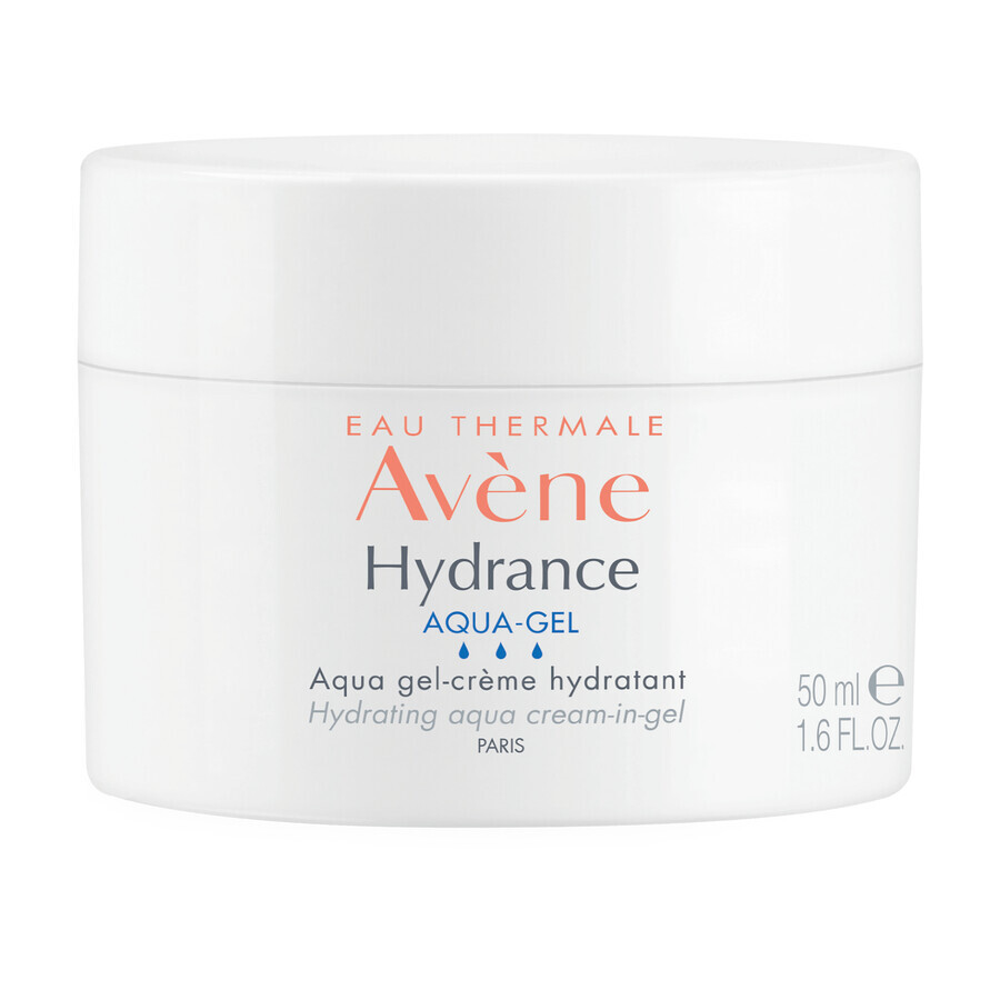 Avène Hydrance Aqua Gel, gel-crème hydratant pour le visage, peaux sensibles et déshydratées, 50 ml