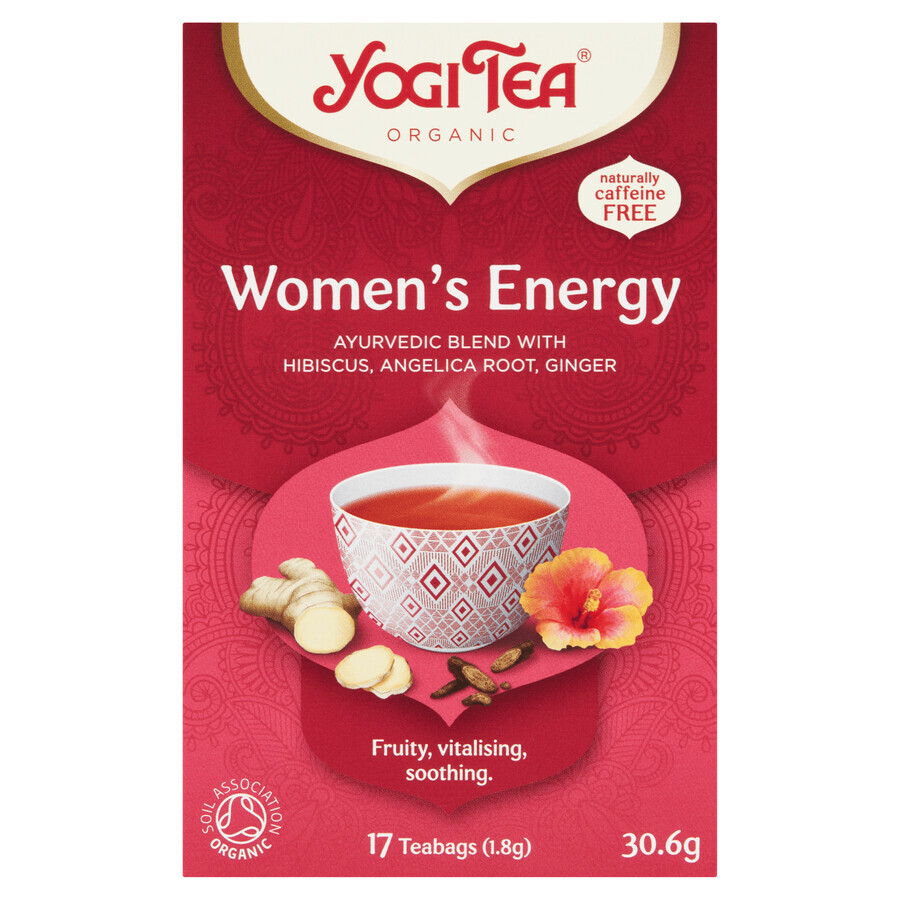 Yogi Tea Women's Energy, Energietee für Frauen, BIO, 1,8 g x 17 Beutel