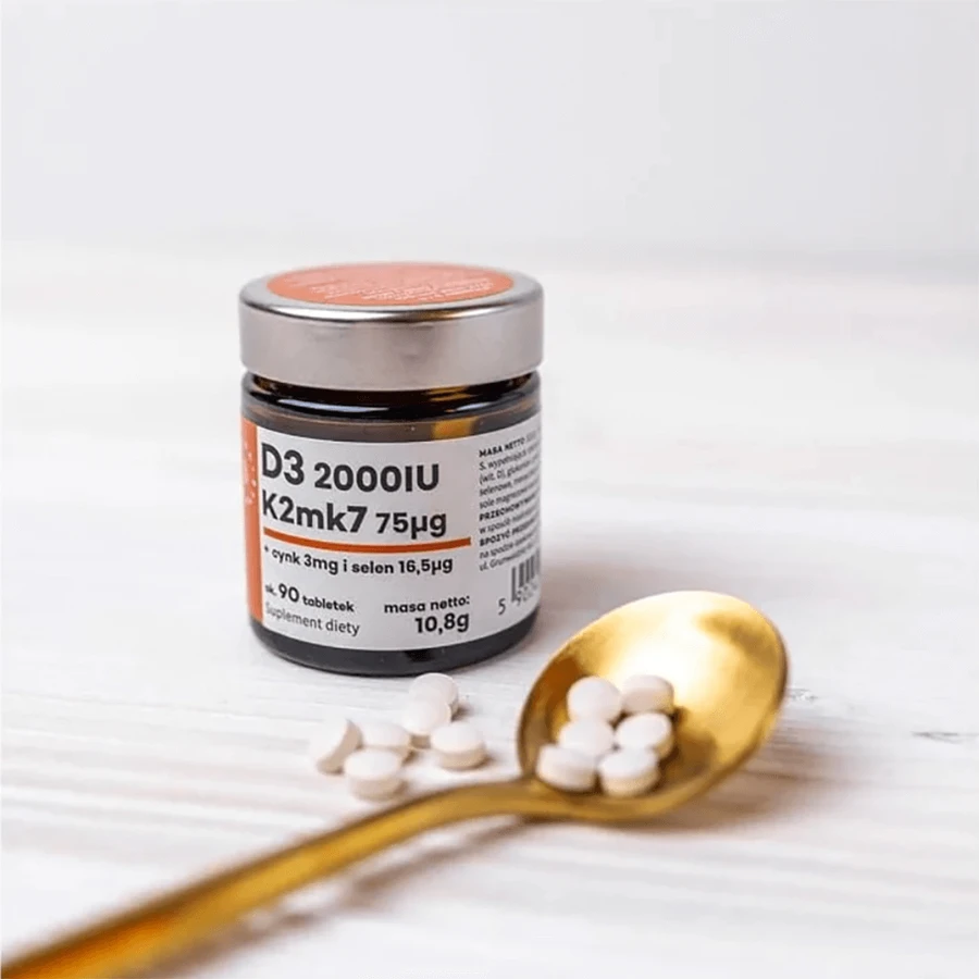 Aura Herbals D3 2000 IU K2MK7 75 µg + zinc + selenium, 90 tablets
