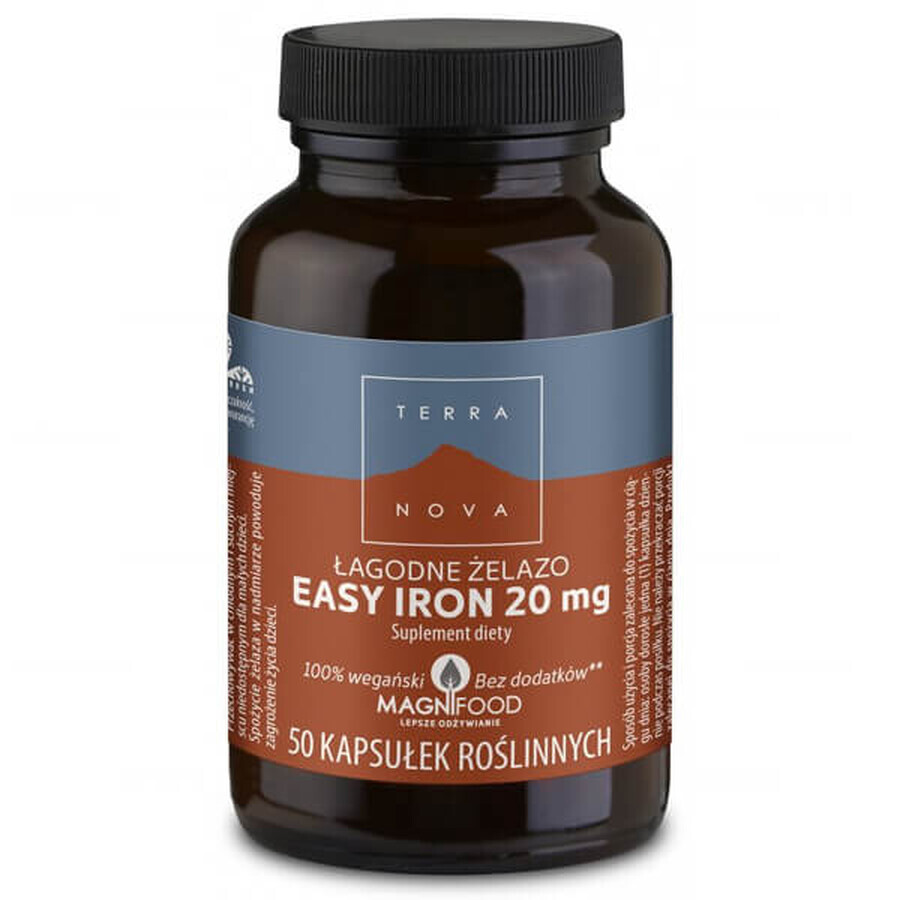 TerraNova, Easy Iron 20 mg, Mildes Eisen, 50 Veggie-Kapseln