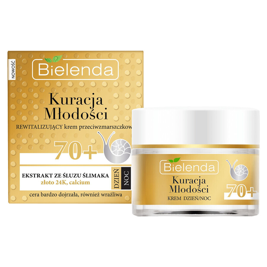 Bielenda Youth Treatment, revitaliserende antirimpelcrème 70+, dag en nacht, 50 ml