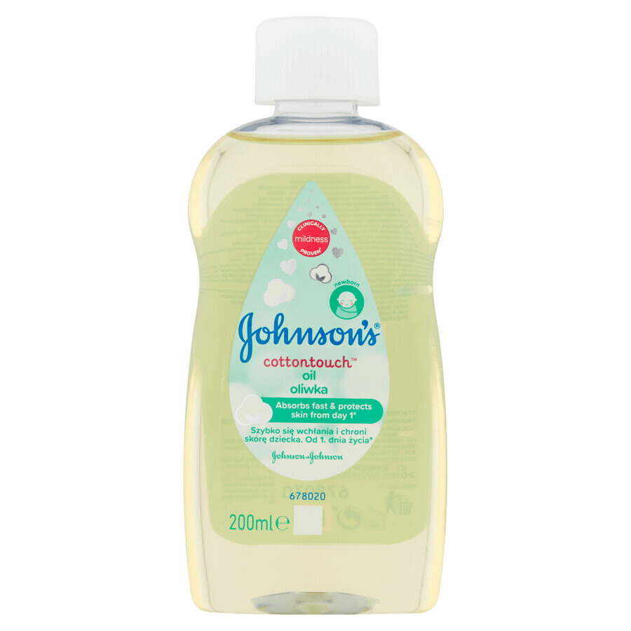 Johnson's Baby Toque de algodón, aceite desde el primer día, 200 ml