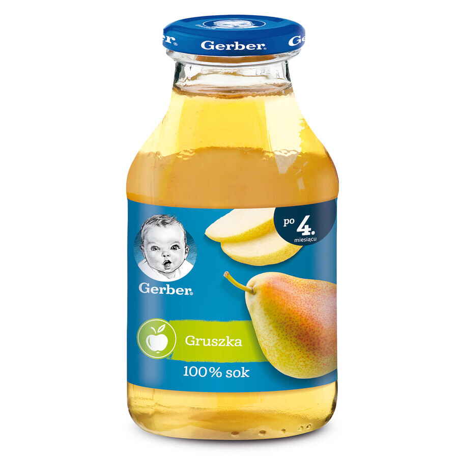 Gerber Juice 100%, pară, după 4 luni, 200 ml