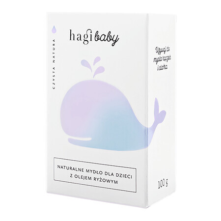 Hagi Baby, Sapone naturale per bambini con olio di riso, 100 g